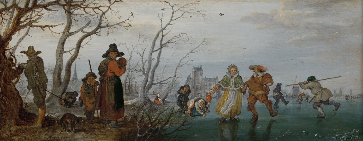 Zimowa rozrywka na lodzie, 1625 autorstwa Adriaen Pietersz van de Venne