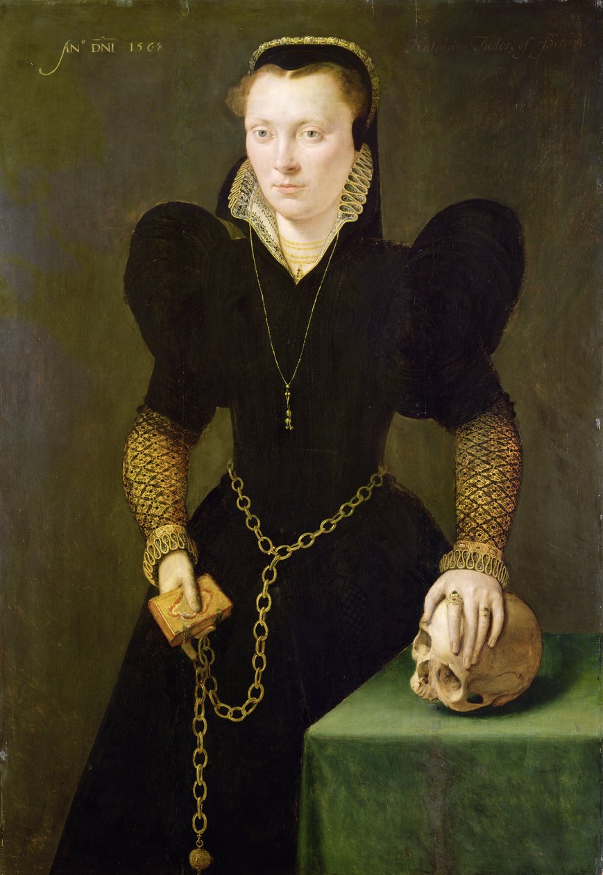 Katarzyna z Berain (1535-91) 1568 (olej na płycie) autorstwa Adriaen van Cronenburgh