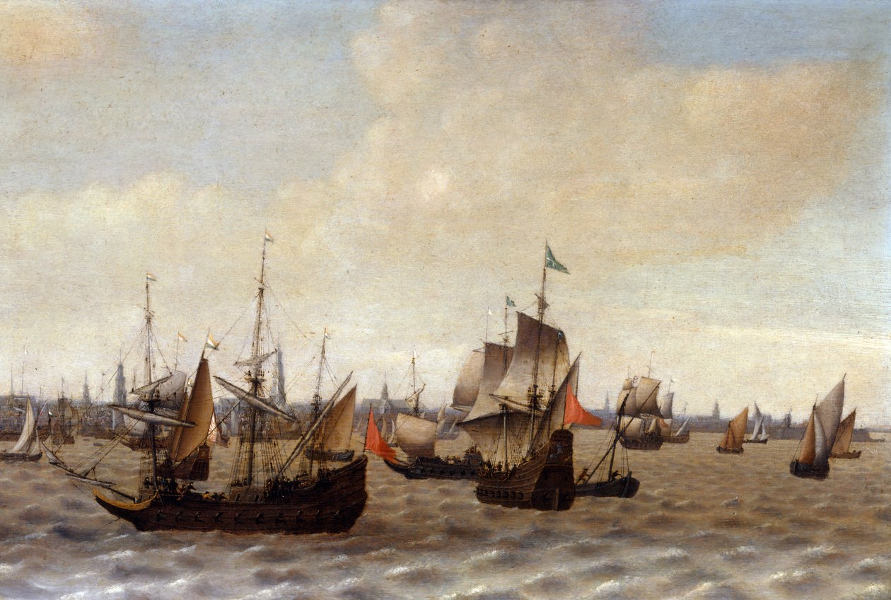 Wysyłka Antwerpii (olej na płótnie) autorstwa Adriaen van Diest