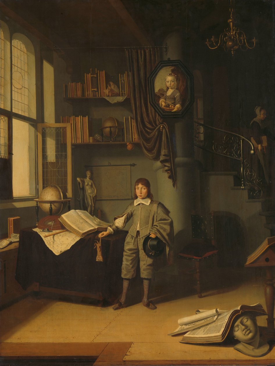Młody mężczyzna w gabinecie autorstwa Adriaen van Gaesbeeck