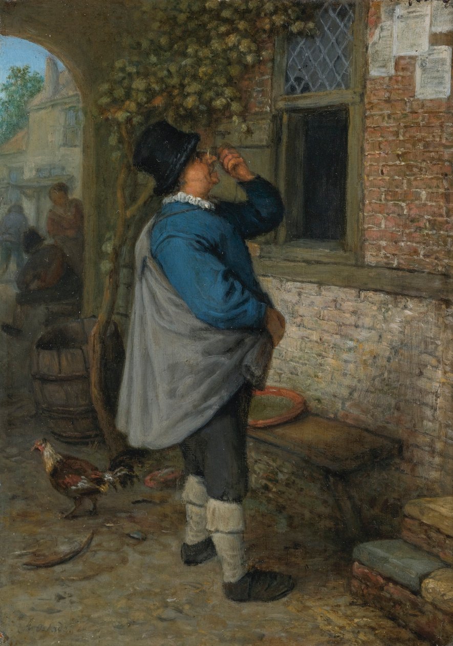Mężczyzna czytający wiadomości (Sight) autorstwa Adriaen van Ostade