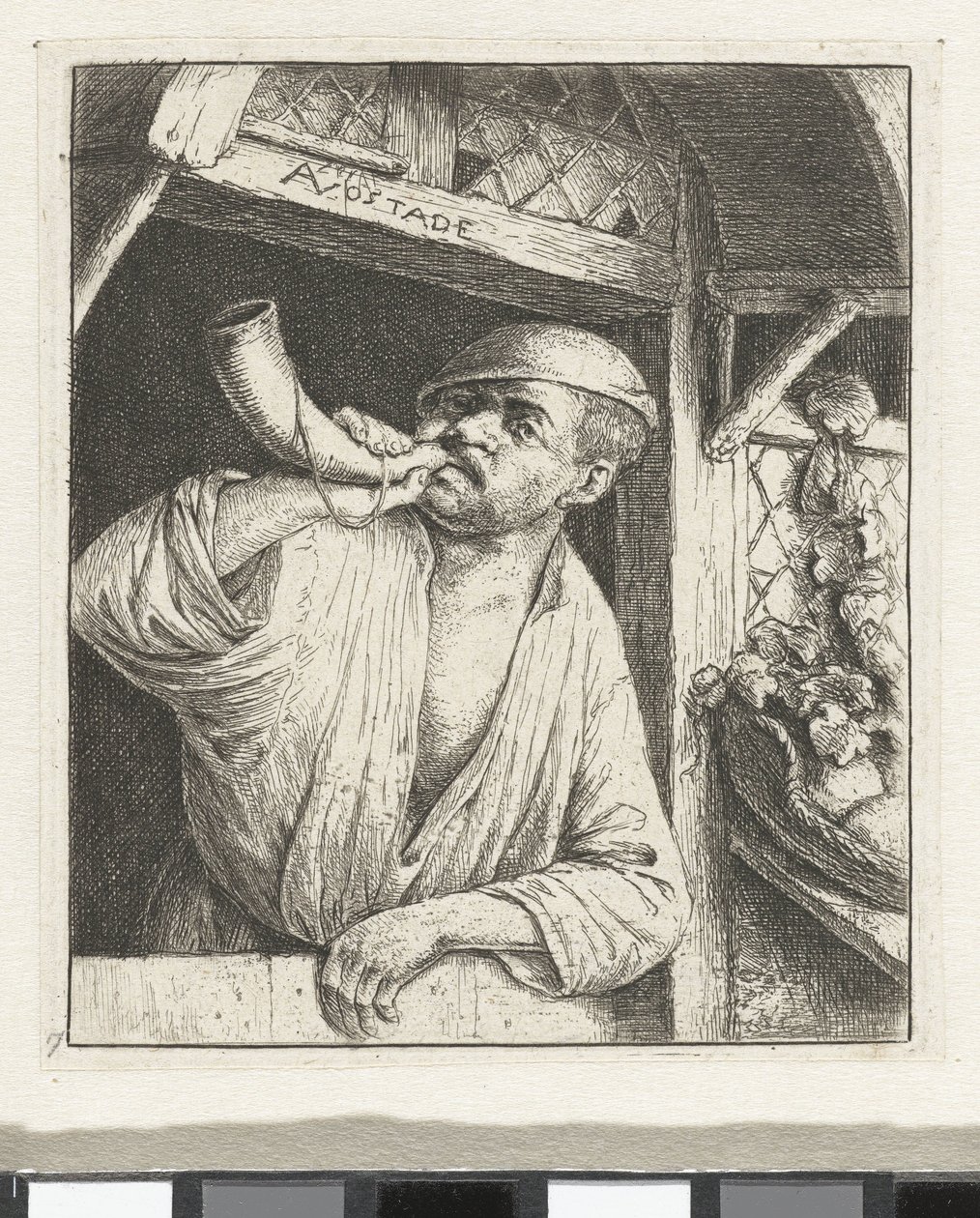 Baker dmucha w róg autorstwa Adriaen van Ostade