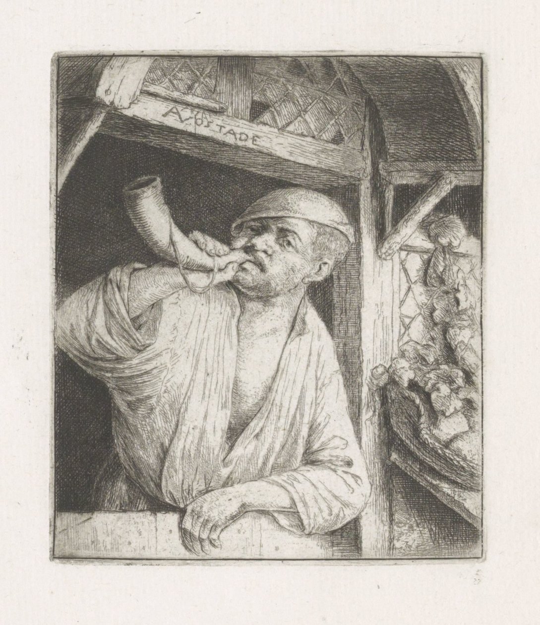 Bakker dmie w róg w drzwiach autorstwa Adriaen van Ostade