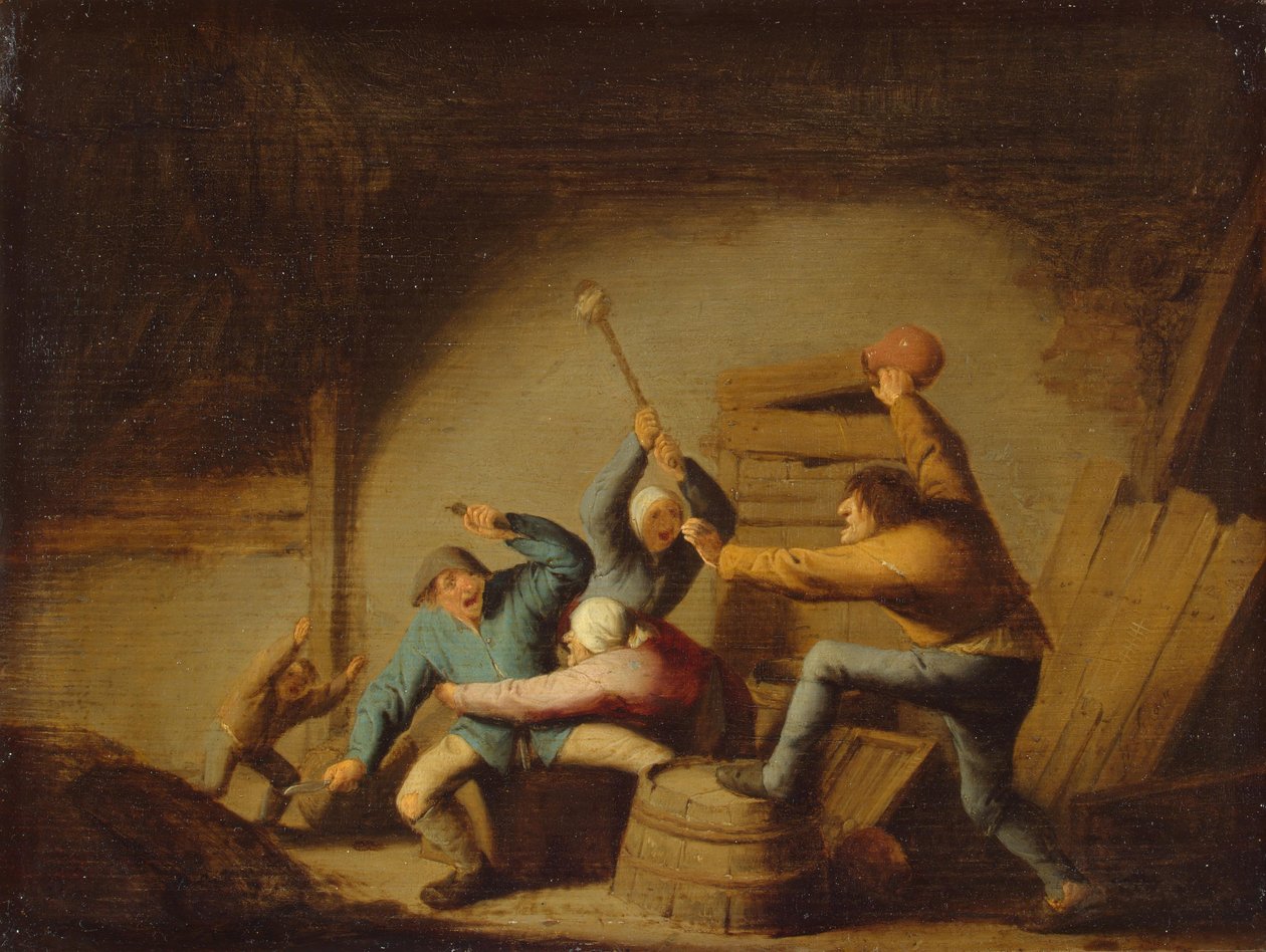 Bójka autorstwa Adriaen van Ostade