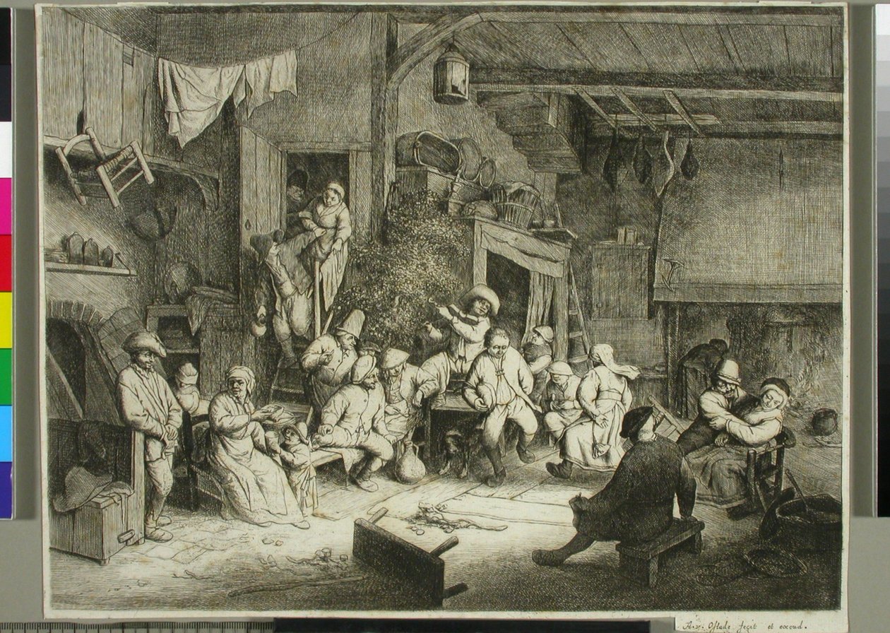 Taniec w tawernie autorstwa Adriaen van Ostade