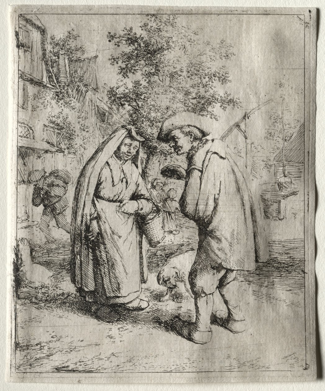 Mężczyzna rozmawiający z kobietą autorstwa Adriaen van Ostade
