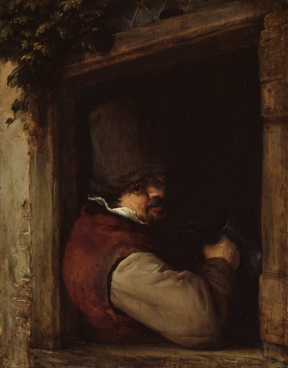 Mężczyzna z kuflem przy oknie autorstwa Adriaen van Ostade