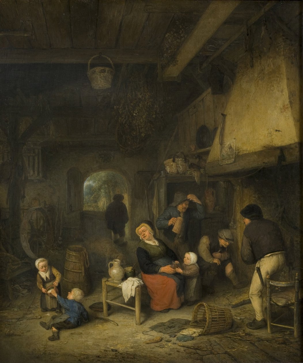 Rodzina chłopska w gospodzie autorstwa Adriaen van Ostade