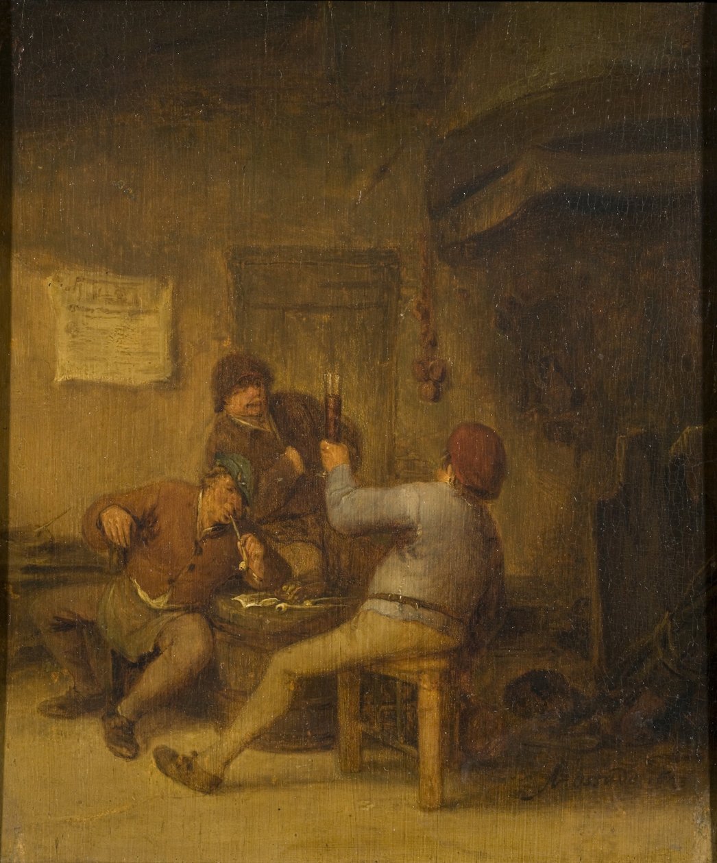 Chłopi pijący i palący autorstwa Adriaen van Ostade