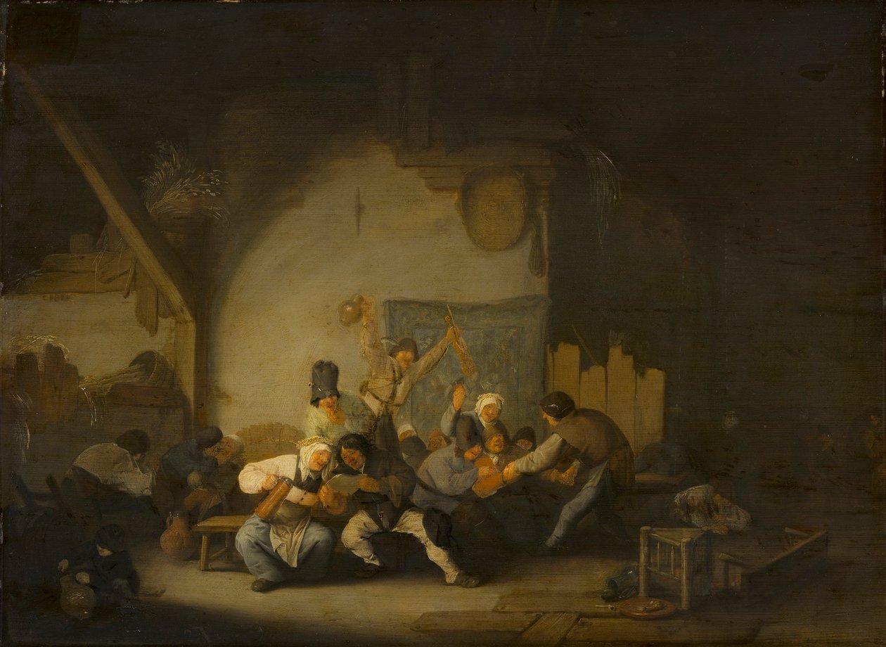Weseli chłopi autorstwa Adriaen van Ostade