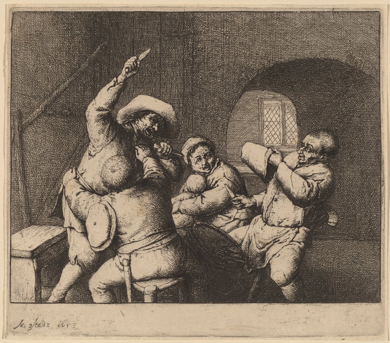 Kłótnia chłopska autorstwa Adriaen van Ostade