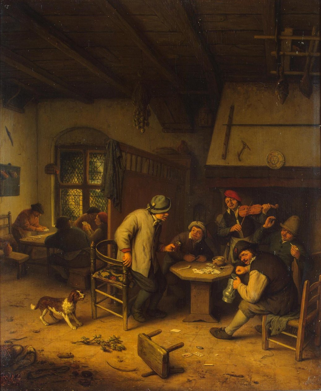 Chłopi w tawernie autorstwa Adriaen van Ostade