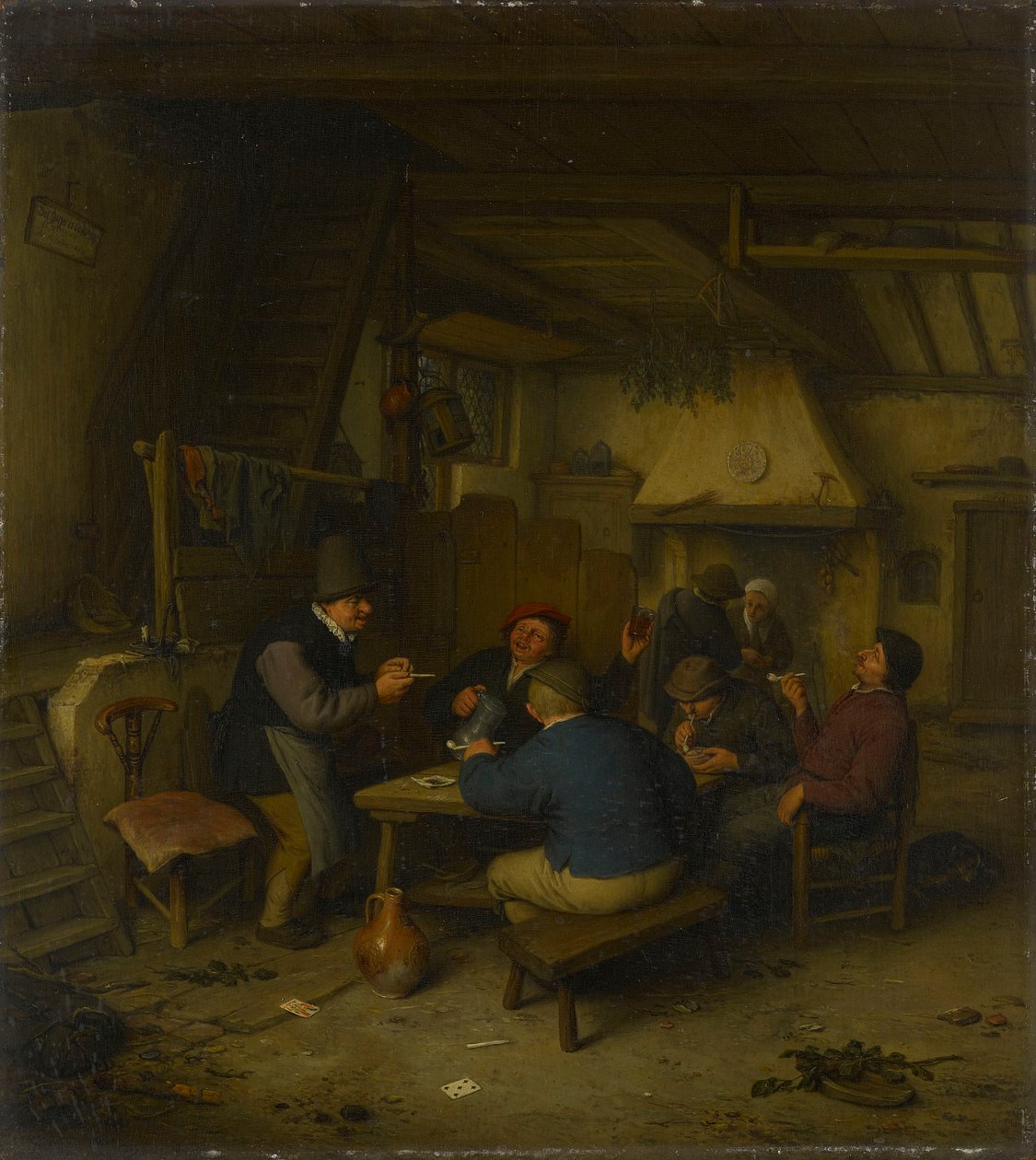 Chłopi w tawernie autorstwa Adriaen van Ostade