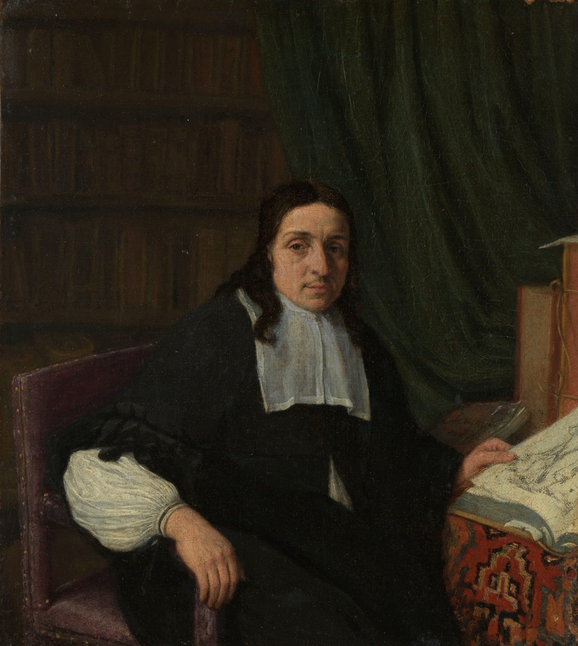 Portret kolekcjonera, prawdopodobnie Constantijn Sennepart (1625-1703) autorstwa Adriaen van Ostade