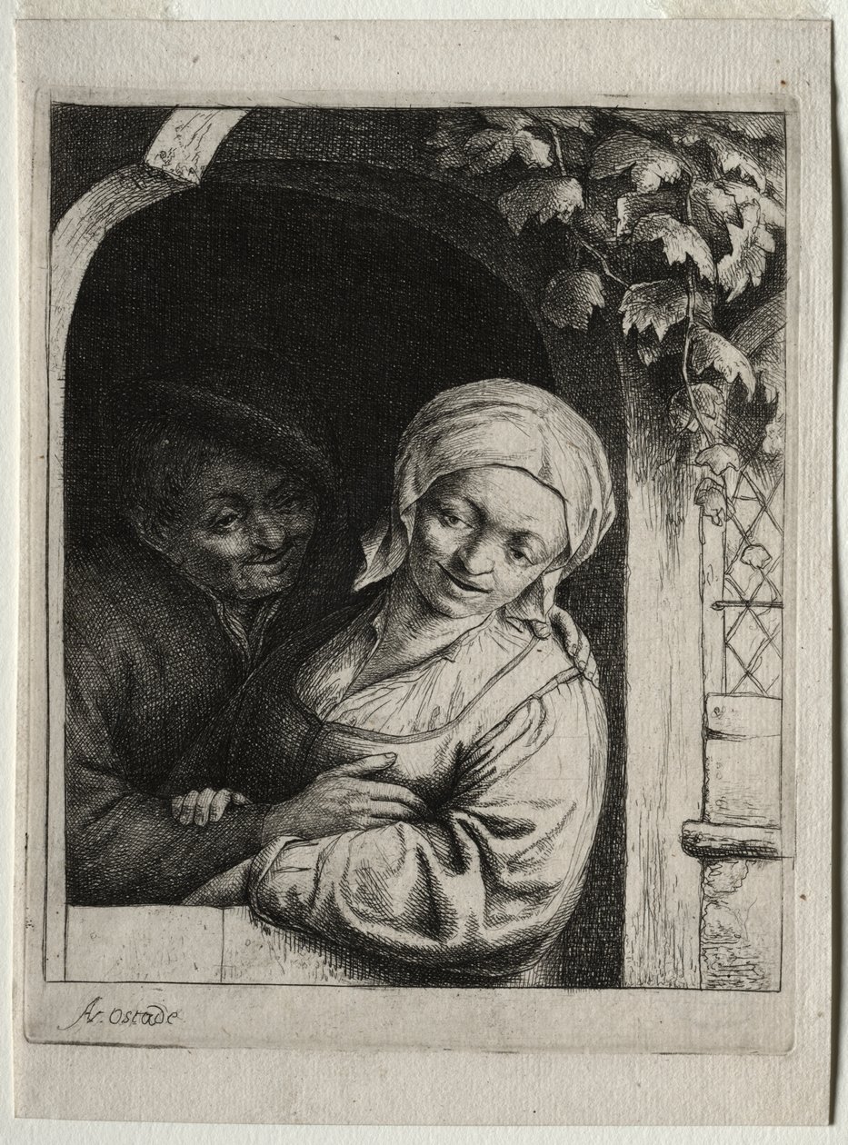 Czułość na wsi (wioski romans) autorstwa Adriaen van Ostade