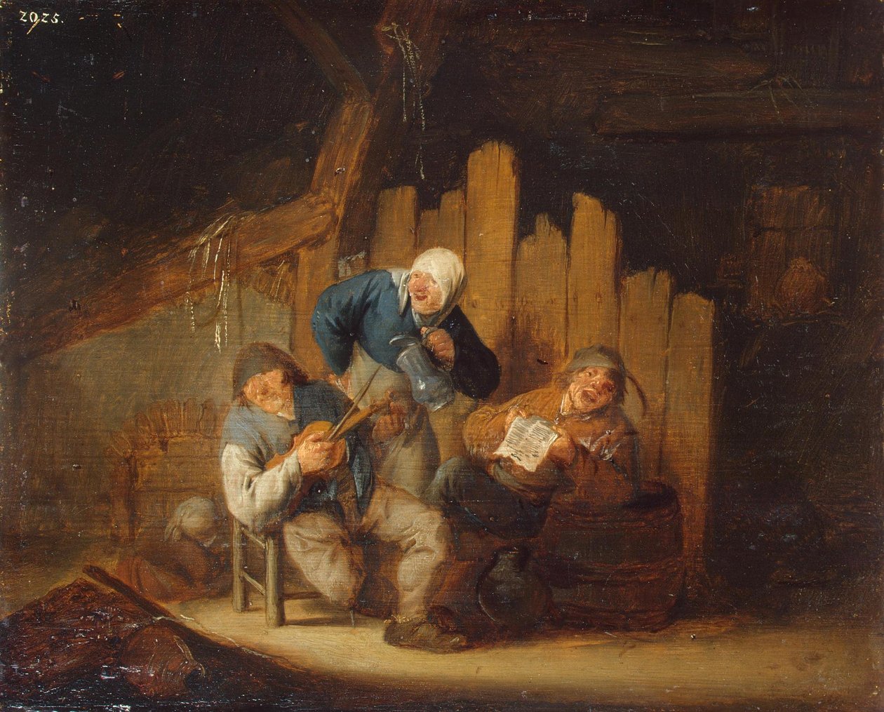 Zmysł słuchu autorstwa Adriaen van Ostade