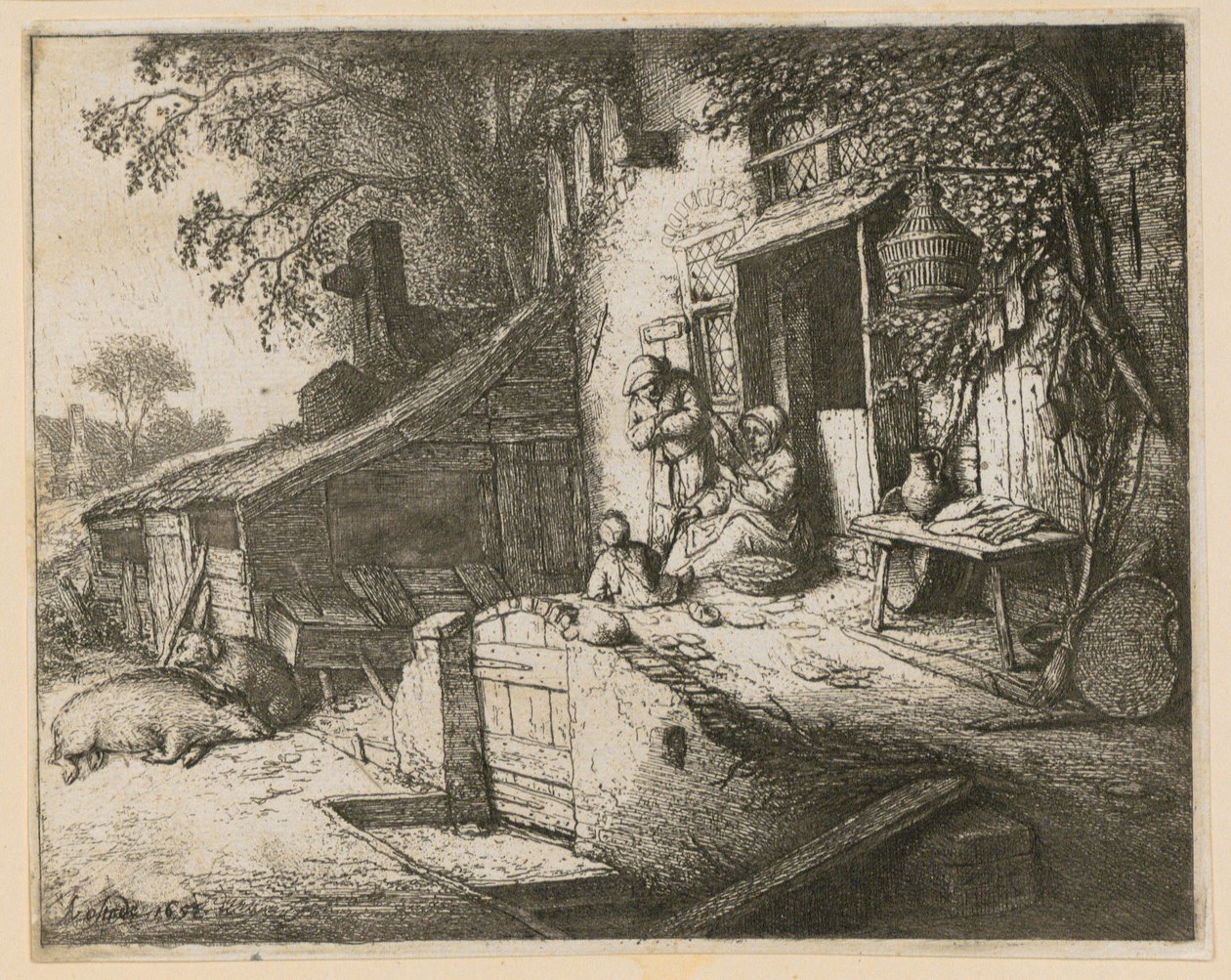 Prządka autorstwa Adriaen van Ostade