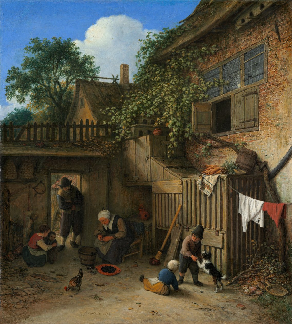 Podwórko domku autorstwa Adriaen van Ostade