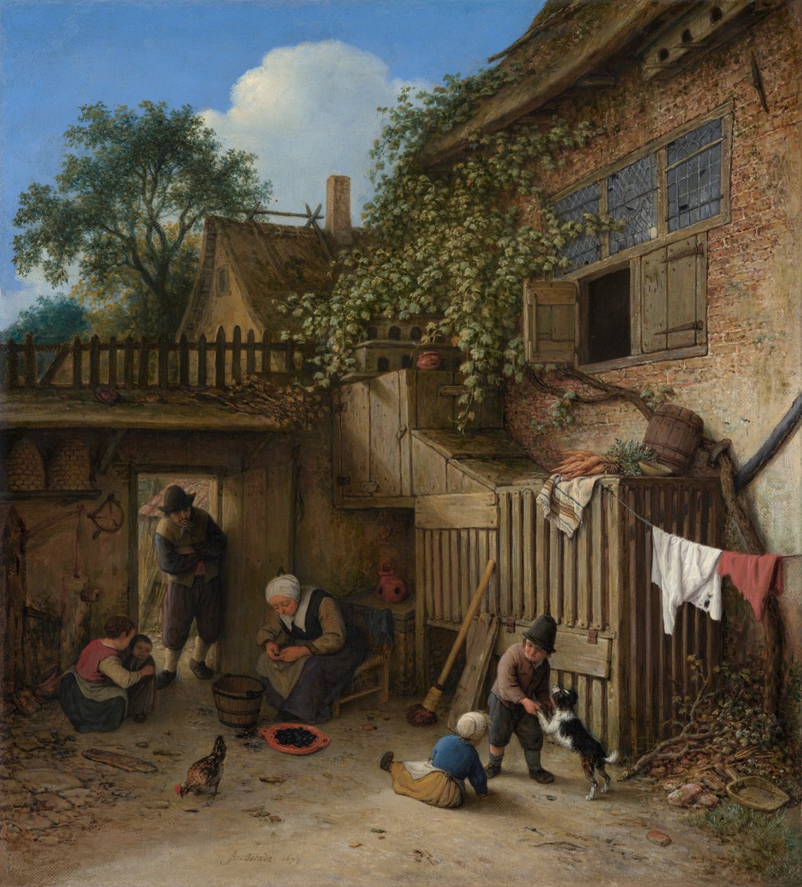 Podwórze przy chacie autorstwa Adriaen van Ostade