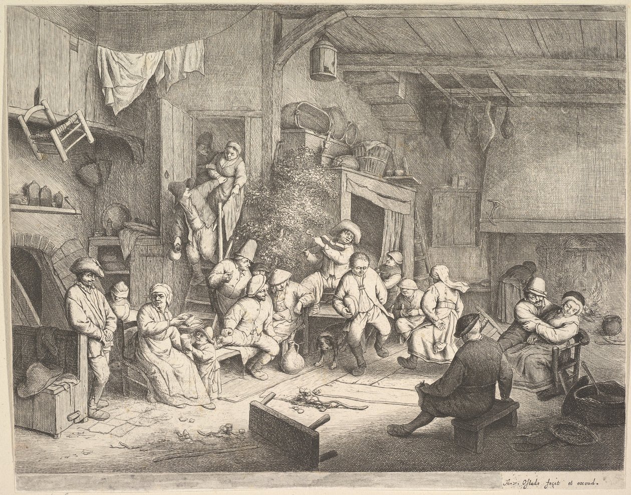 Taniec w gospodzie autorstwa Adriaen van Ostade