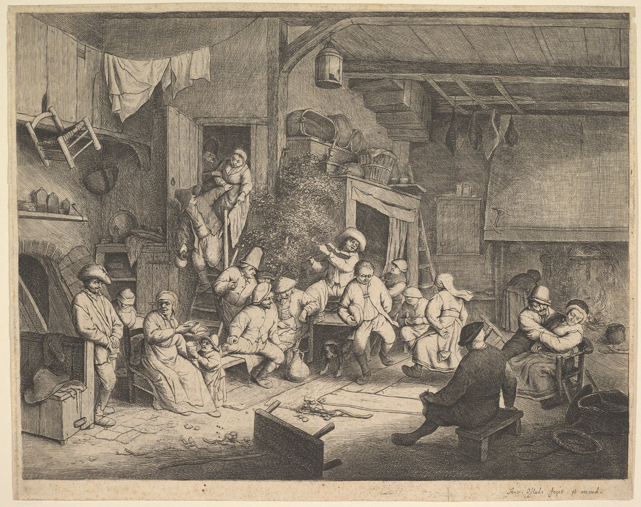 Taniec w gospodzie autorstwa Adriaen van Ostade