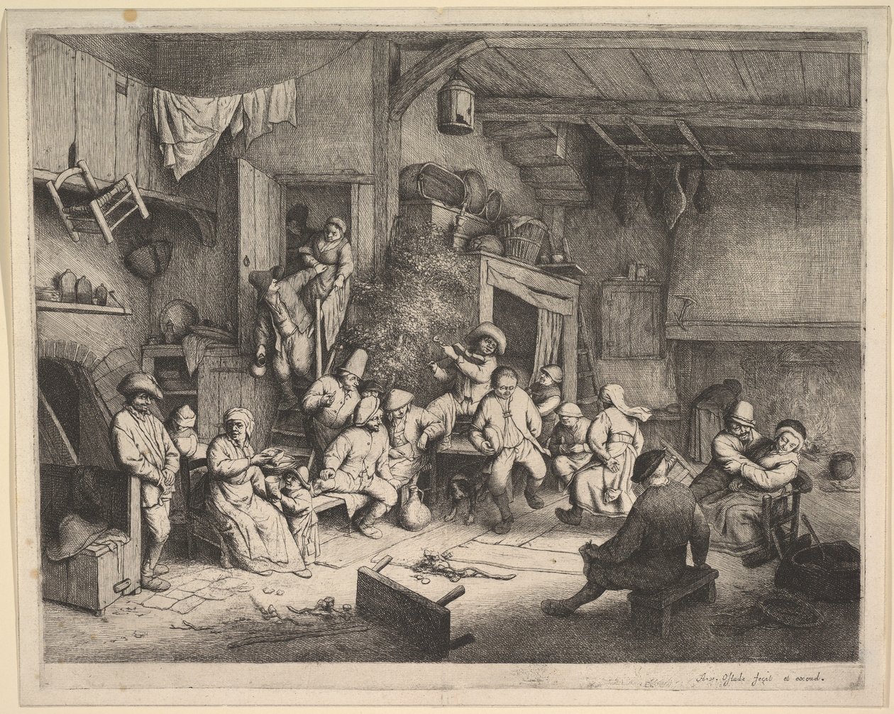 Taniec w gospodzie autorstwa Adriaen van Ostade