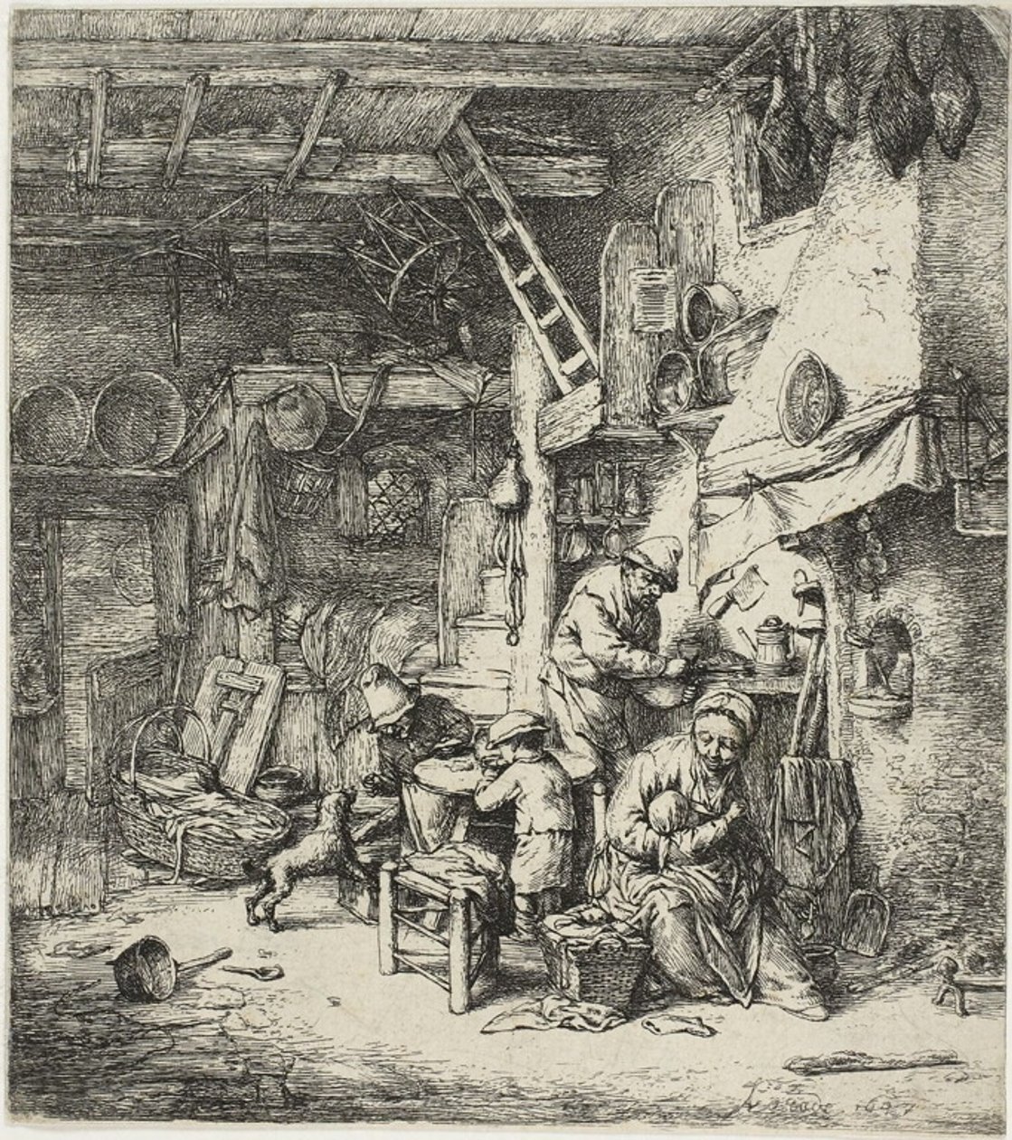 Rodzina autorstwa Adriaen van Ostade