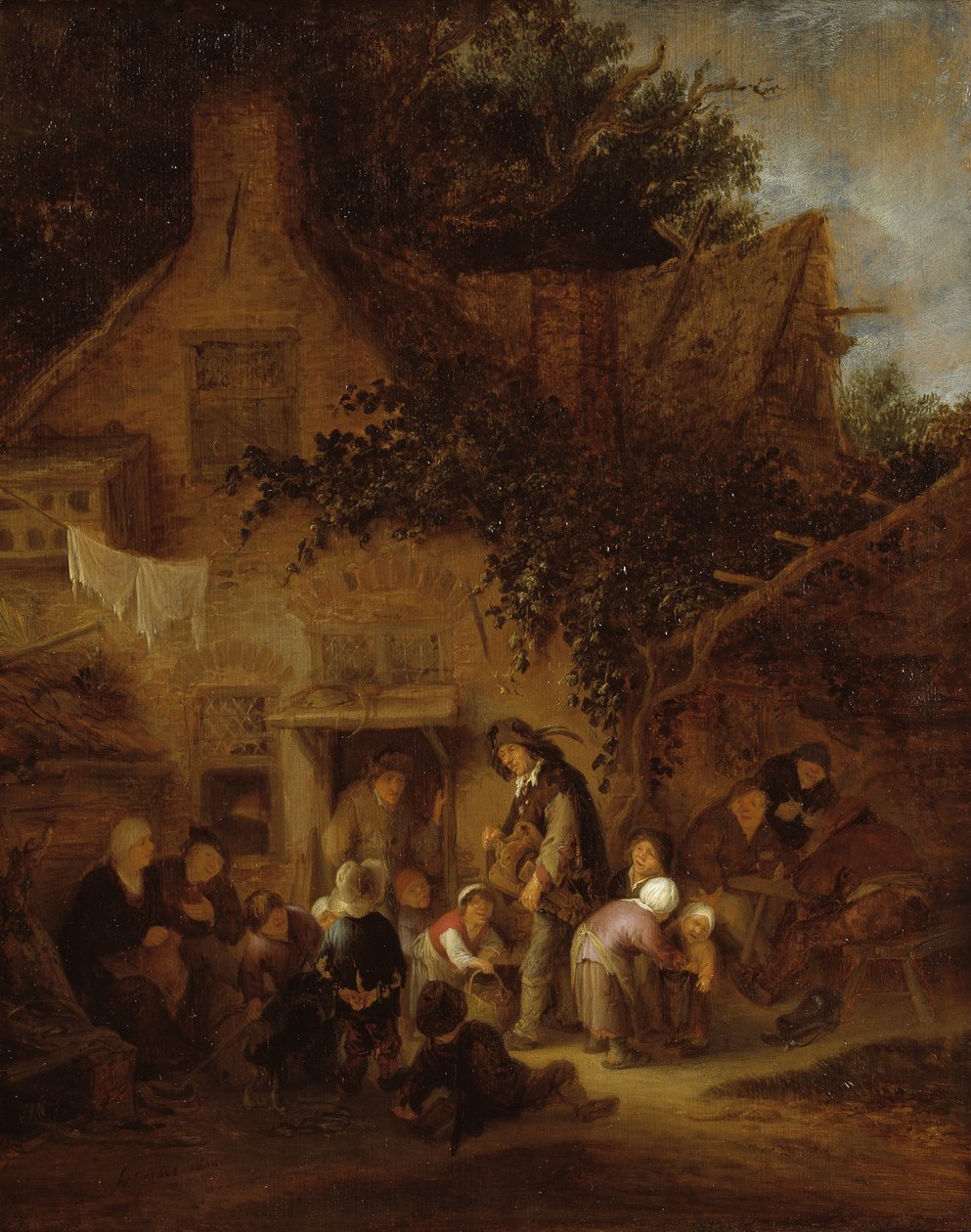 Młynek do organów przed chatą autorstwa Adriaen van Ostade
