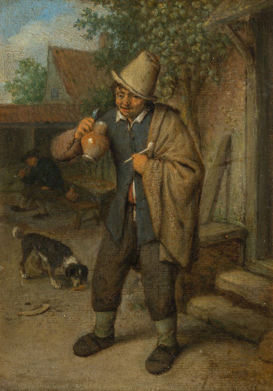 Zmysł smaku (z serii Pięć zmysłów) autorstwa Adriaen van Ostade