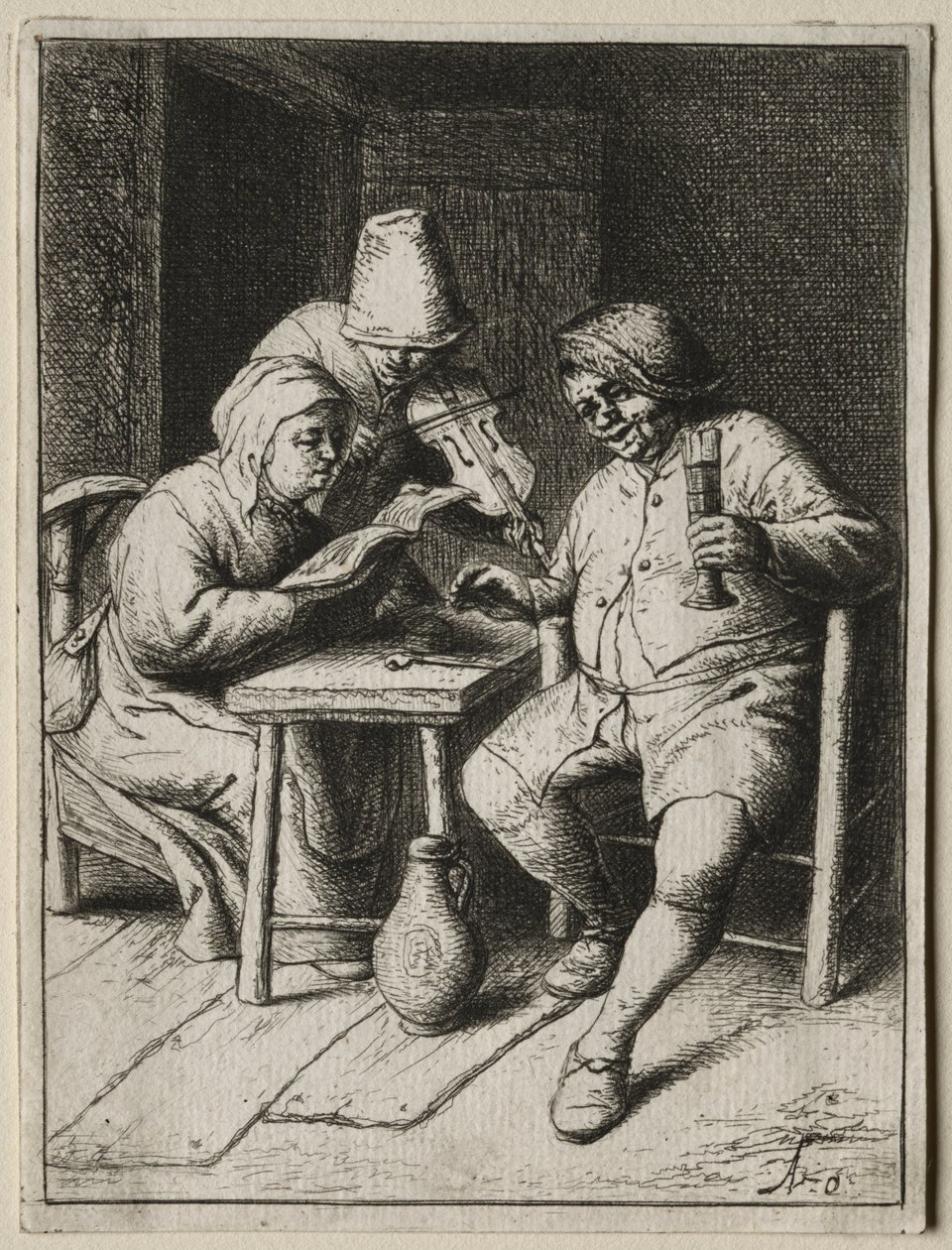 Wokalista autorstwa Adriaen van Ostade