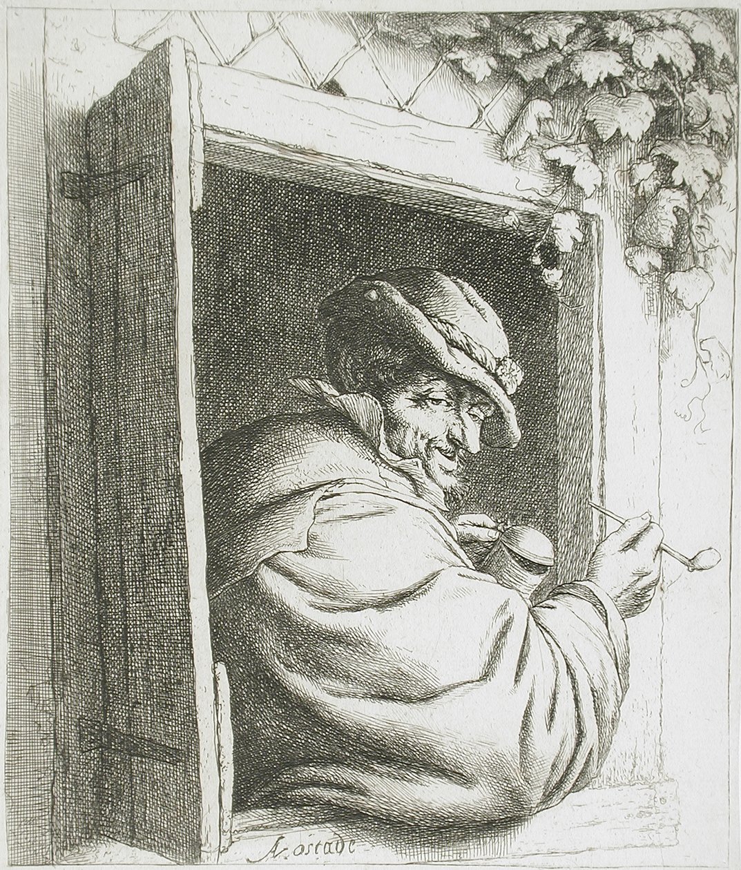 Palacz przy oknie autorstwa Adriaen van Ostade