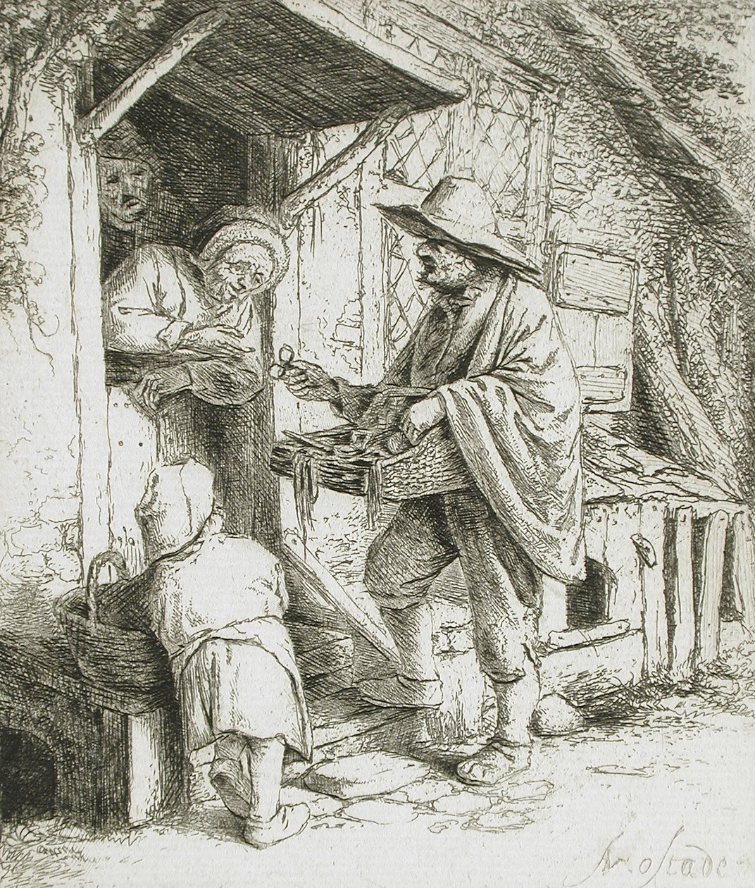 Sprzedawca okularów autorstwa Adriaen van Ostade
