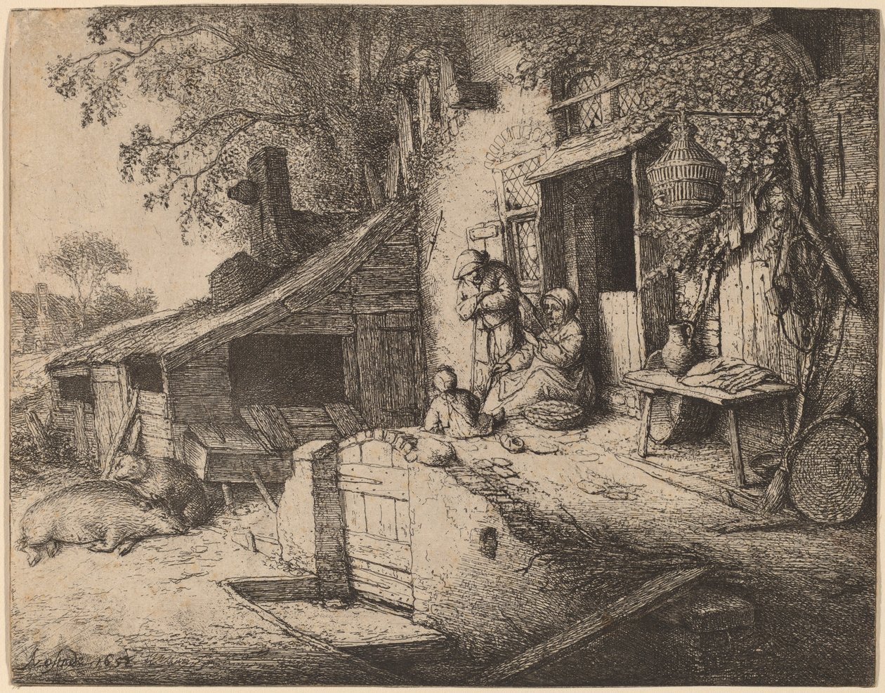 Prządka autorstwa Adriaen van Ostade