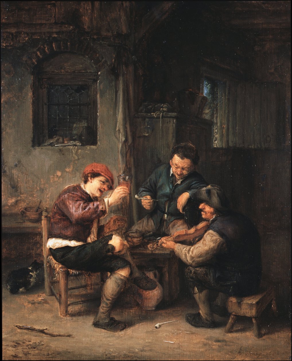 Trzej chłopi w gospodzie autorstwa Adriaen van Ostade