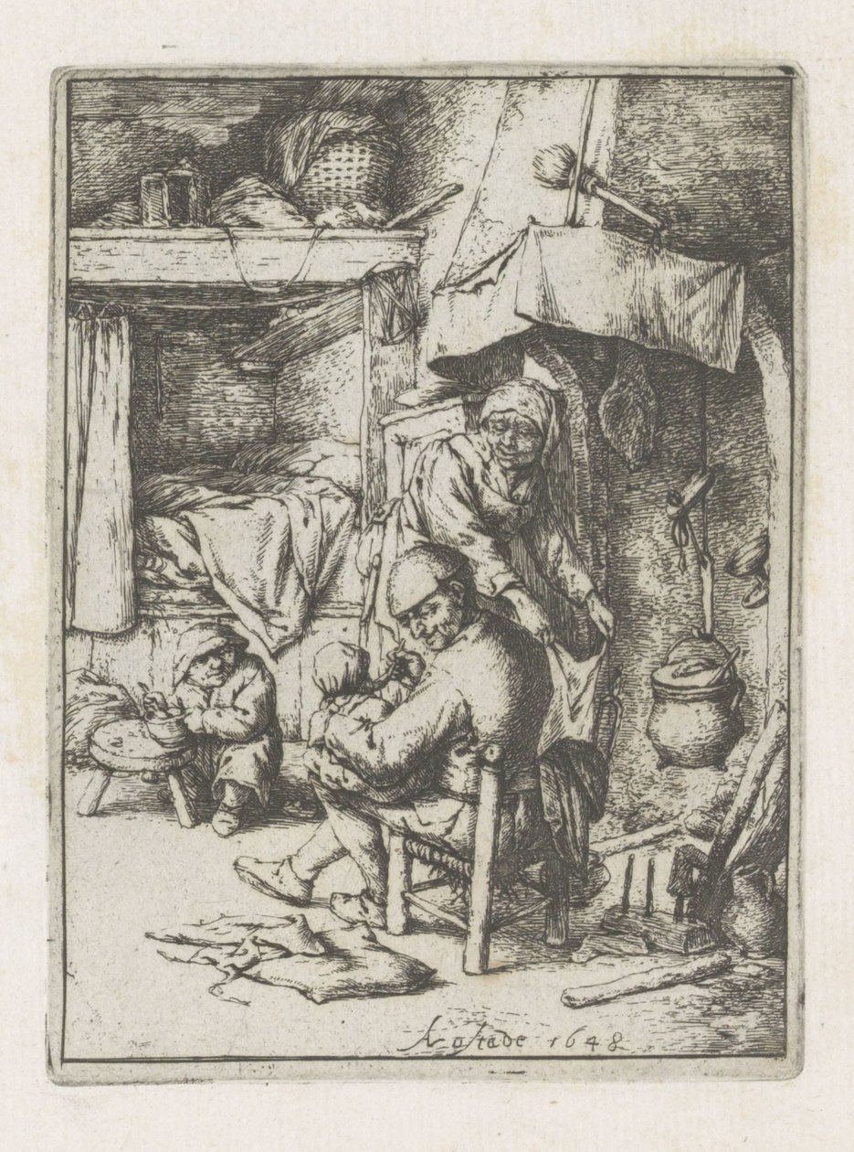 Ojciec karmi dziecko Rodziny ojcowskie autorstwa Adriaen van Ostade