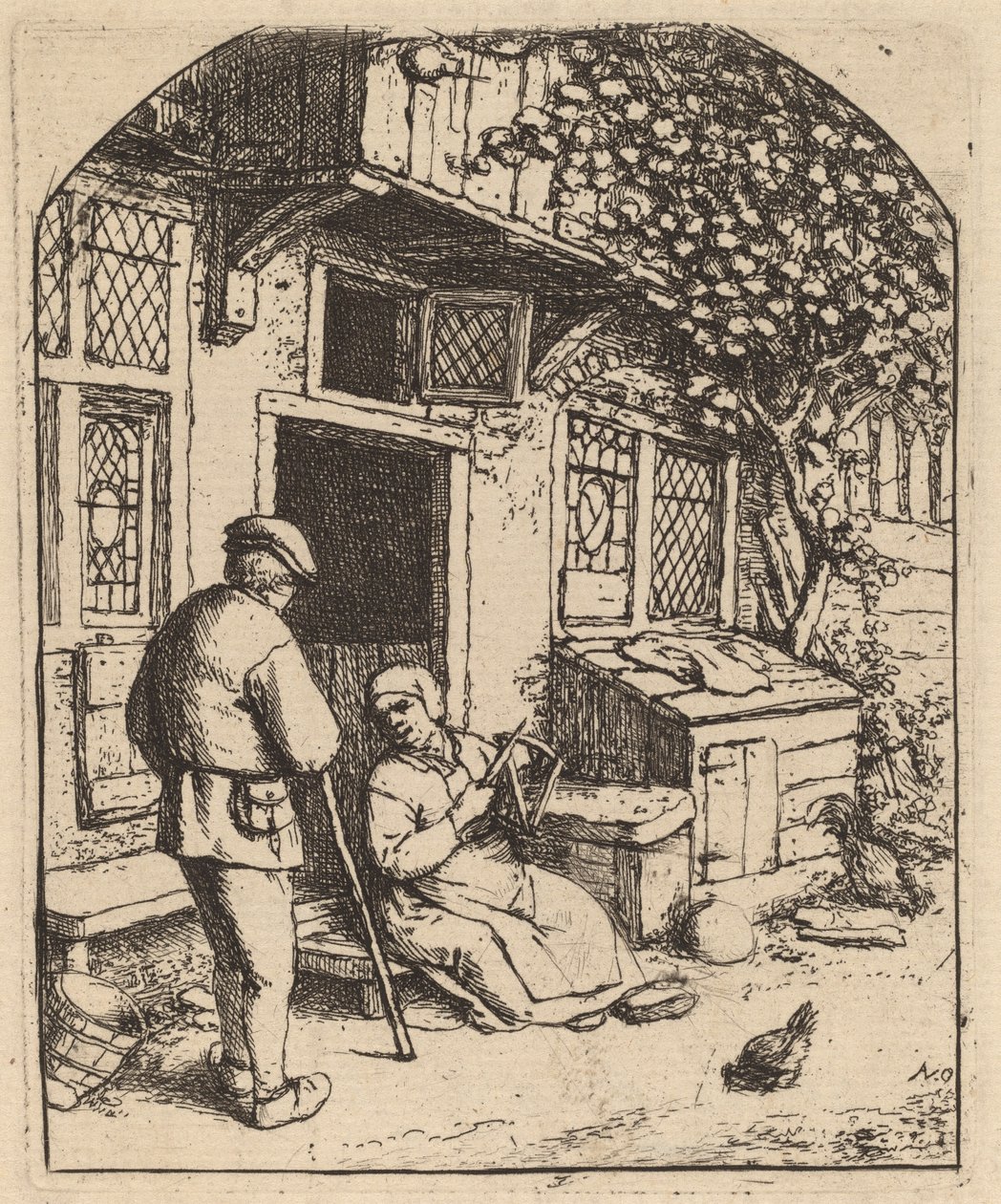 Kobieta nawijająca się na szpulę (La Devideuse) autorstwa Adriaen van Ostade