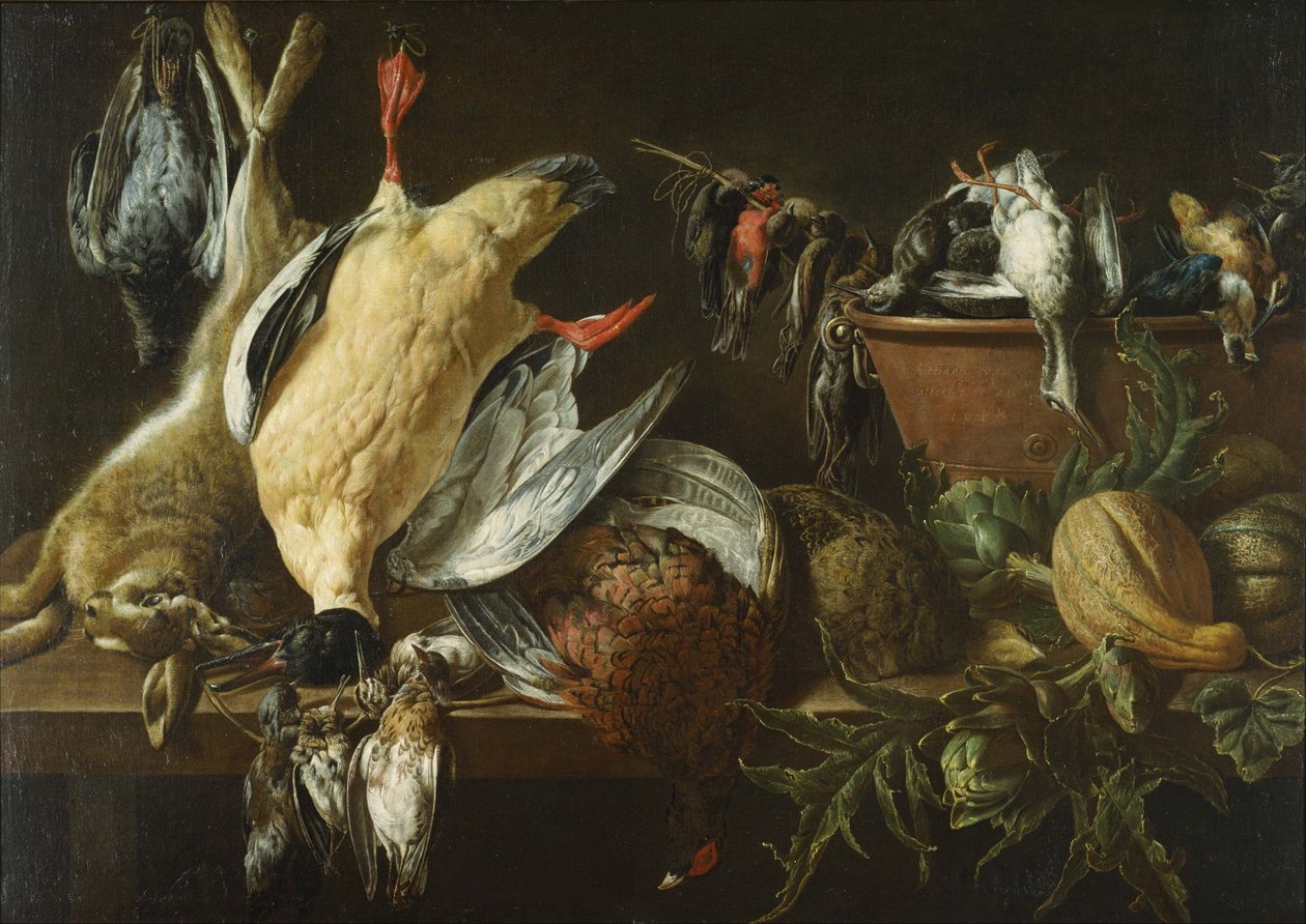 Martwa natura z dziczyzną i warzywami autorstwa Adriaen van Utrecht
