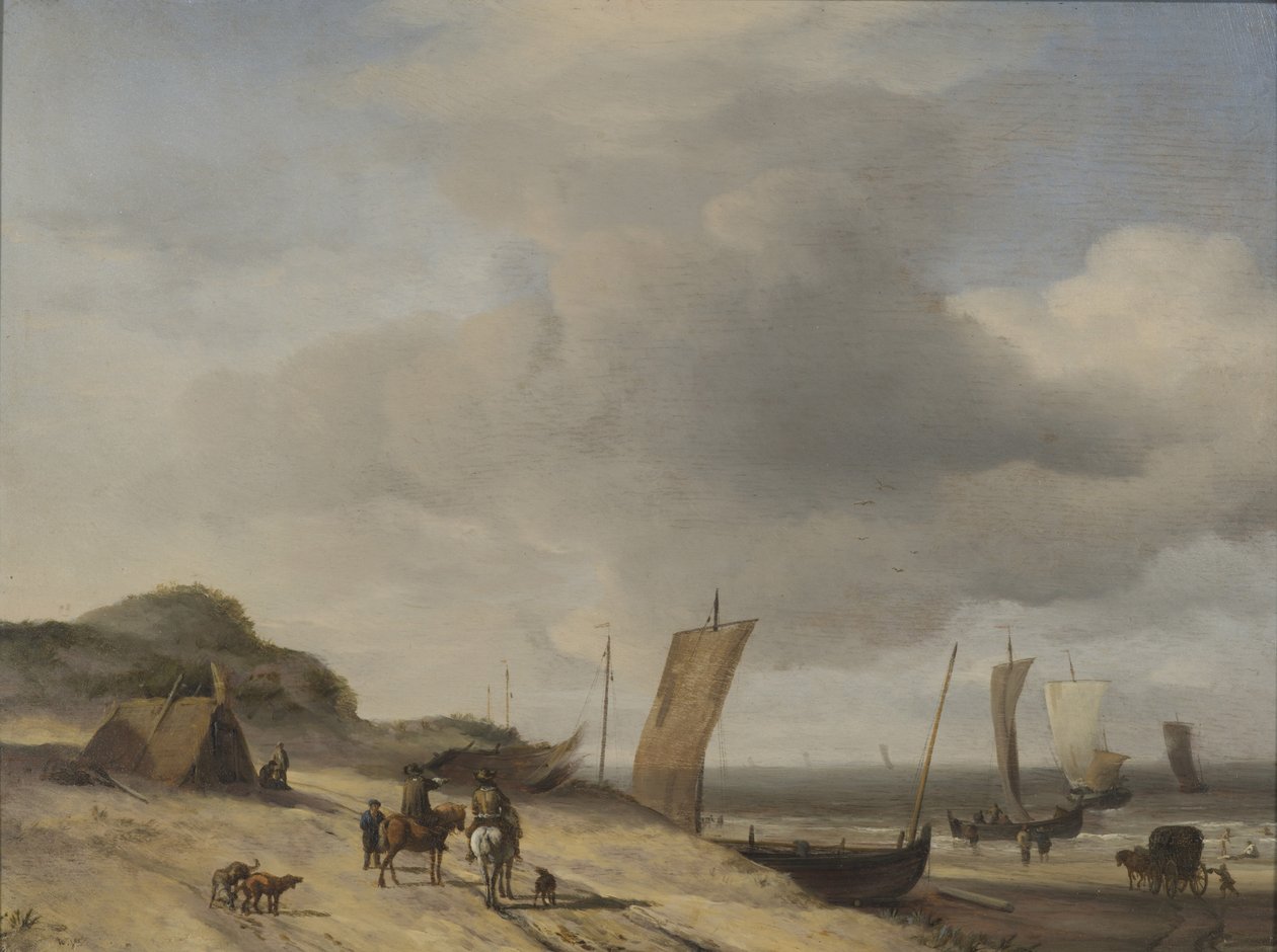 Wydmy w Scheveningen (olej na drewnie) autorstwa Adriaen van de Velde