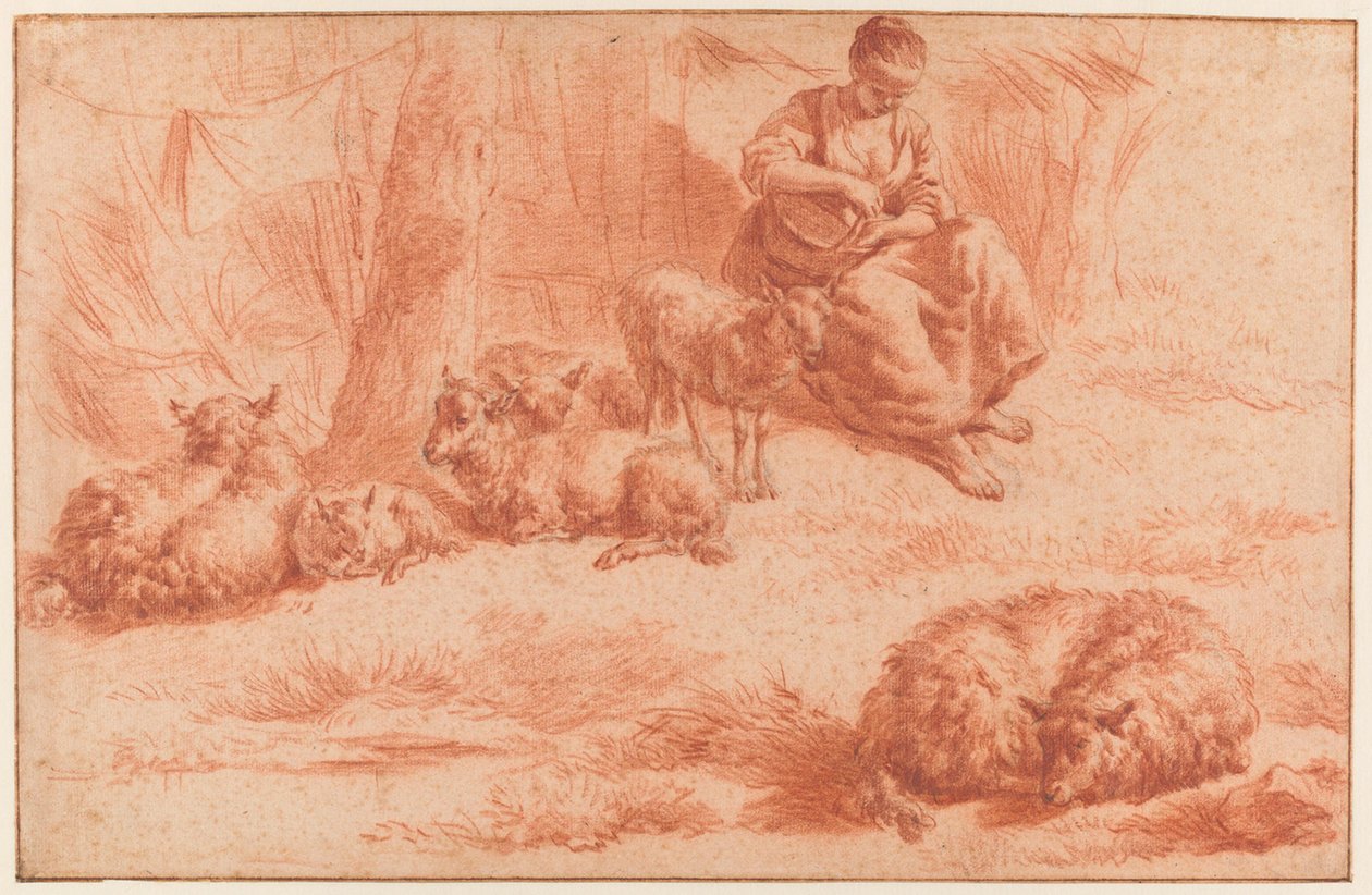 Pasterka z owcami autorstwa Adriaen van de Velde
