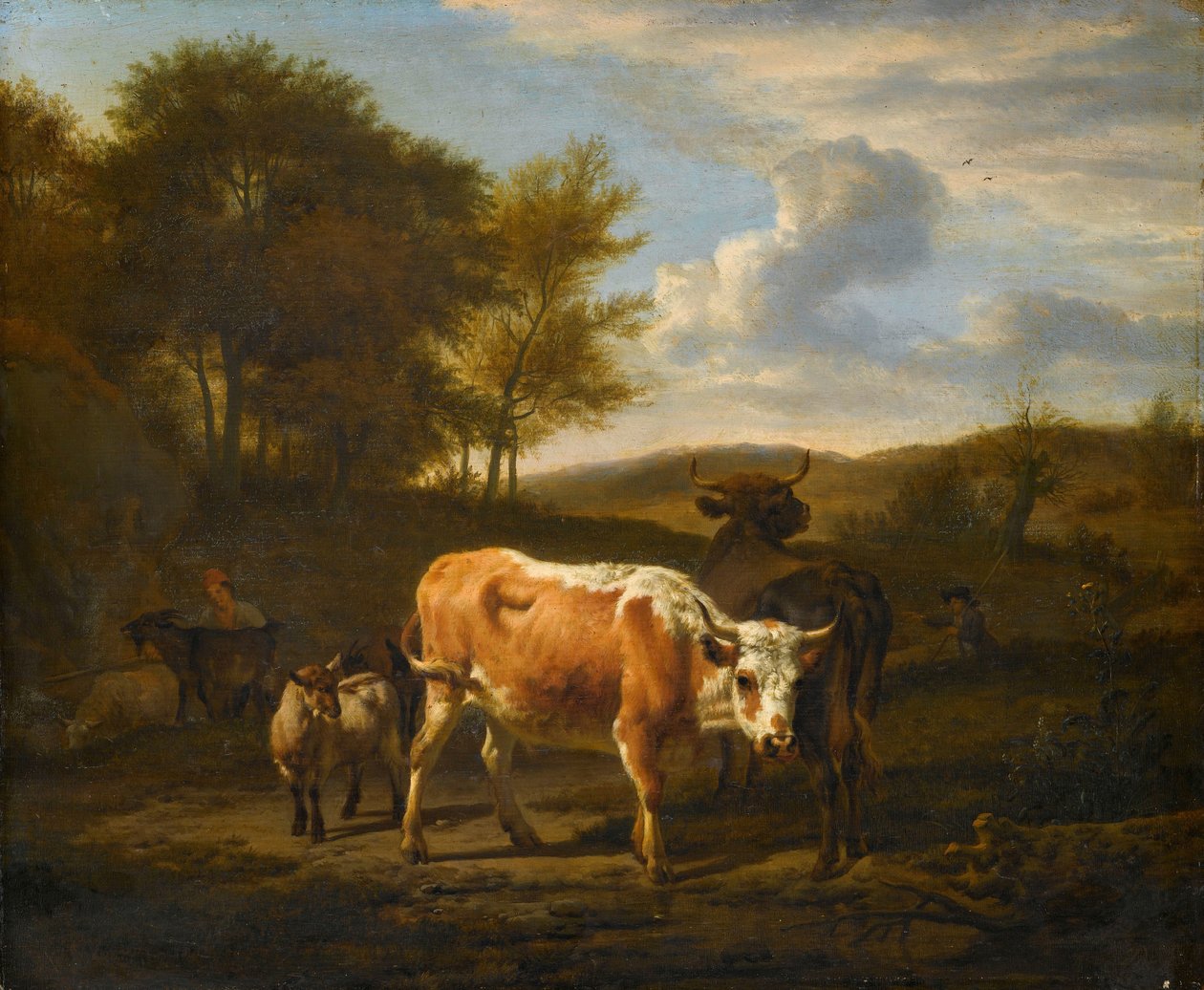 Górzysty krajobraz z krowami autorstwa Adriaen van de Velde