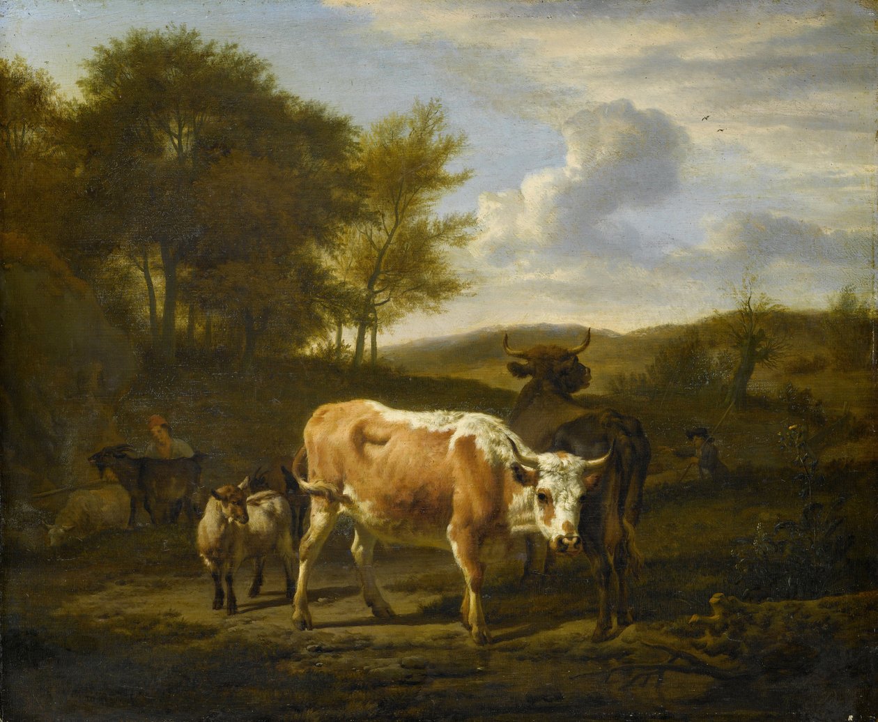 Krajobraz górski z krowami, 1663 autorstwa Adriaen van de Velde