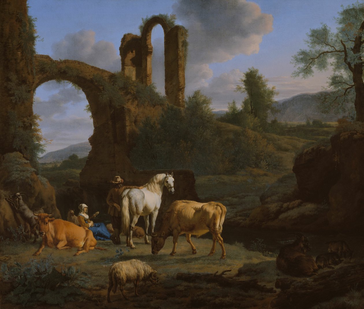 Pejzaż pasterski z ruinami autorstwa Adriaen van de Velde