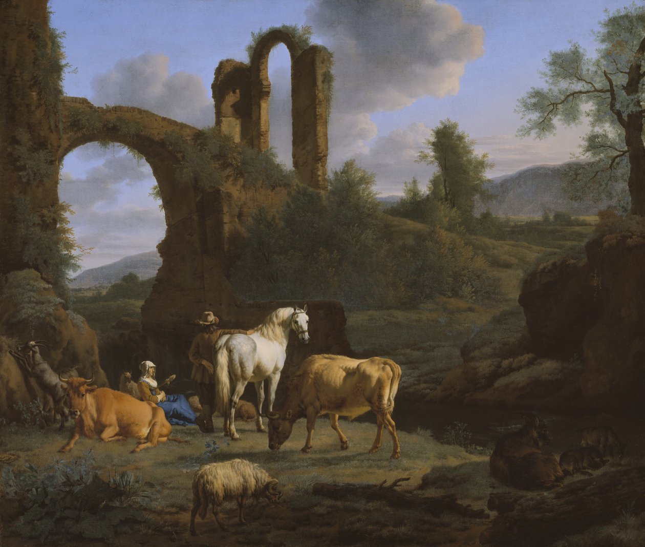 Pejzaż pasterski z ruinami, 1664 autorstwa Adriaen van de Velde