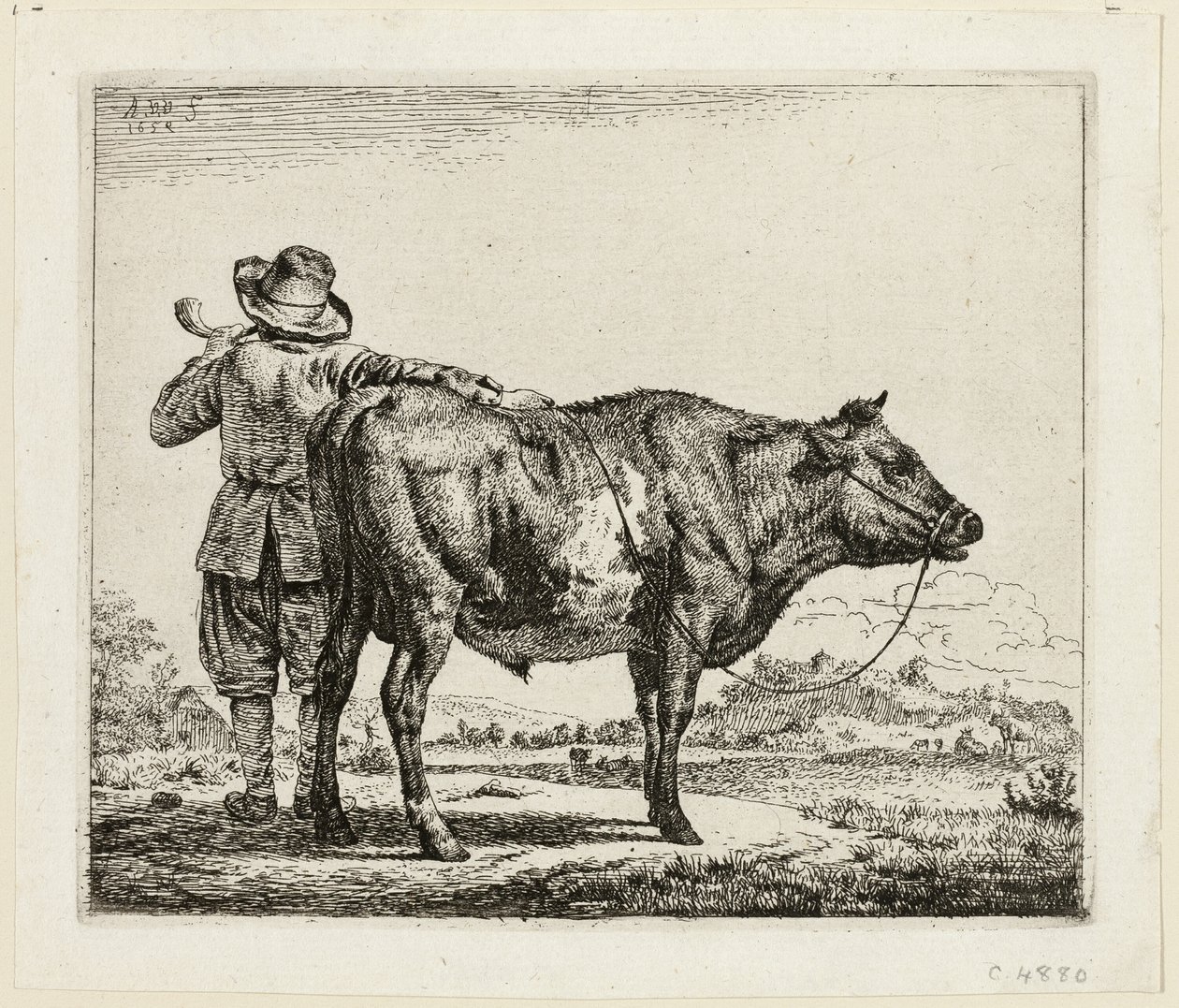 Pasterz i Byk autorstwa Adriaen van de Velde