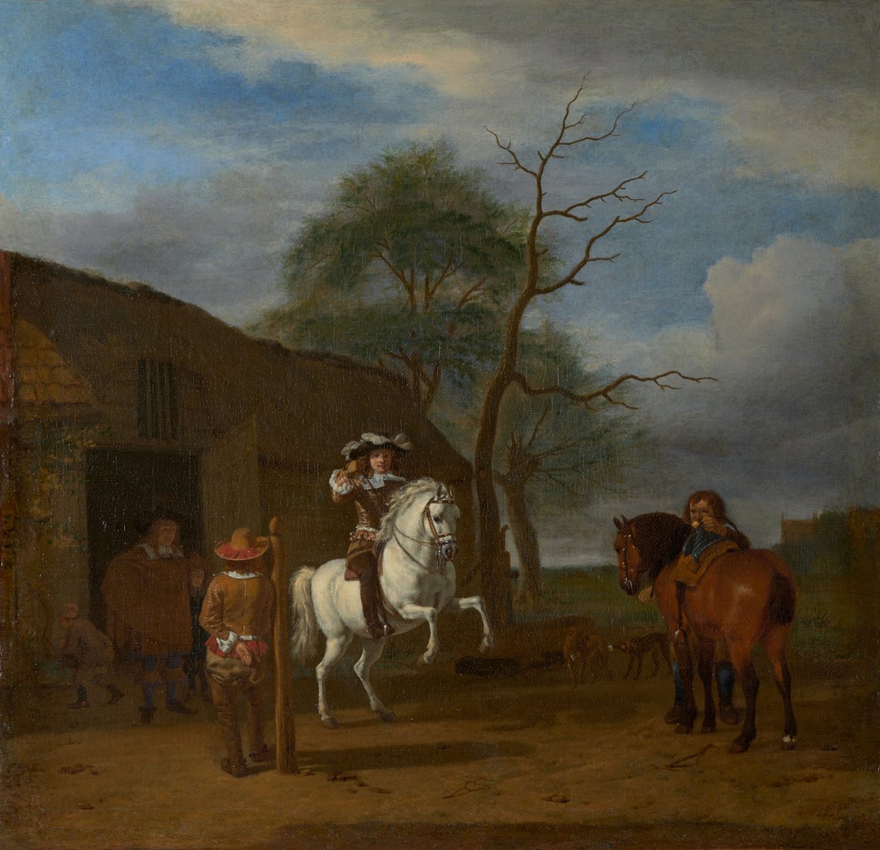 Ujeżdżalnia, ok. 1658 (olej na płótnie) autorstwa Adriaen van de Velde