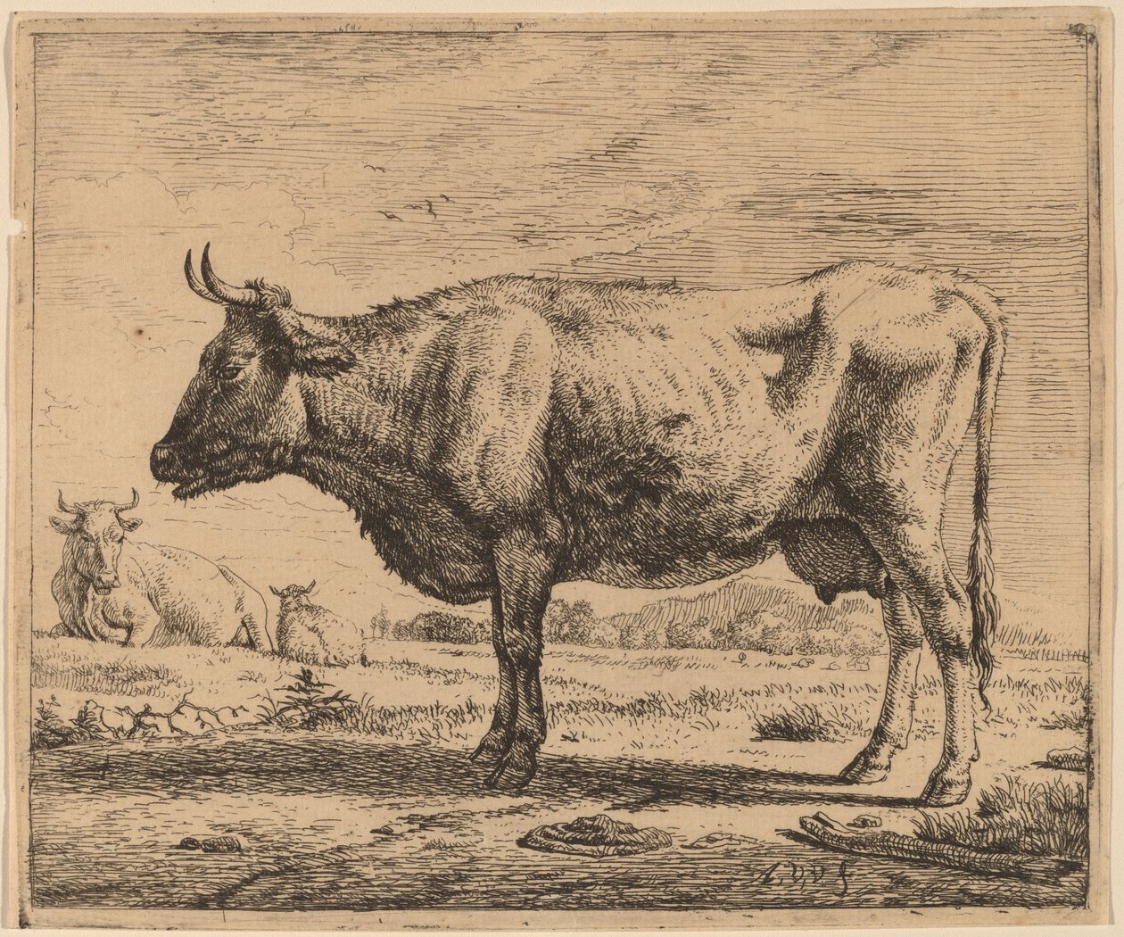 Dwie krowy i owca autorstwa Adriaen van de Velde