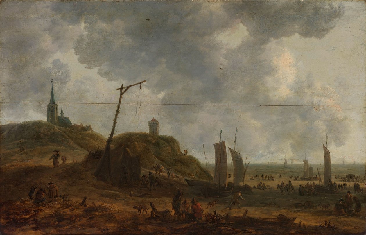 Plaża w Katwijk autorstwa Adriaen van der Kabel