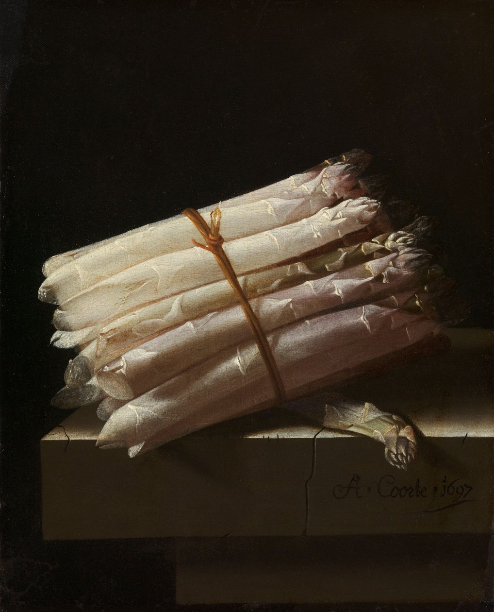 Martwa natura ze szparagami, 1697 autorstwa Adrian Coorte