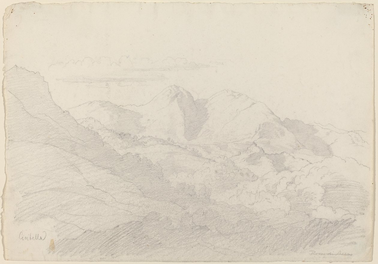 Wzgórza Sabine i Rocca Santo Stefano widziane z Civitella autorstwa Adrian Ludwig Richter