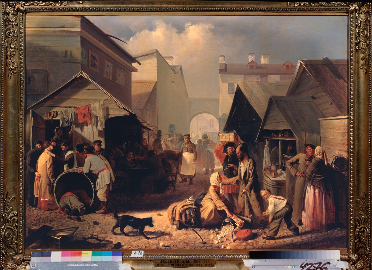 Buvette a Sankt Petersburg (Bufet w Sankt Petersburgu) - Obraz Adriana Markovicha Volkova (1827-1873), olej na płótnie autorstwa Adrian Markovich Volkov